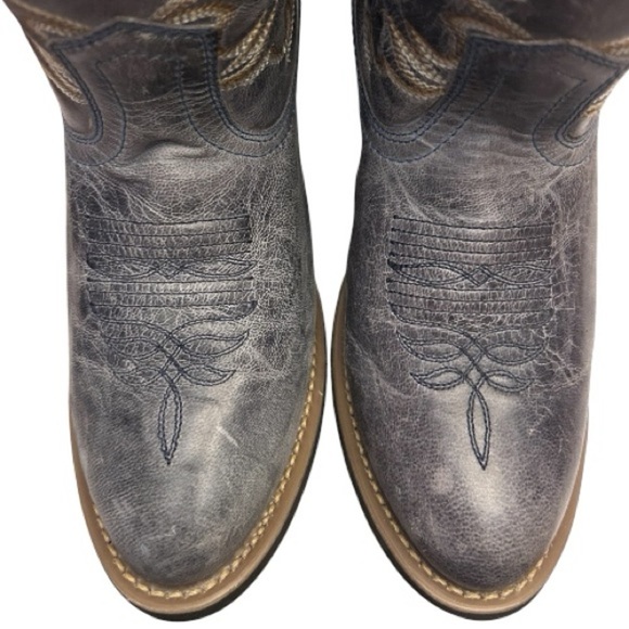Laredo Women’s Sapphrye Blue Gray Round Toe Cowboy Booties Boots Size 9M - Picture 3 of 14